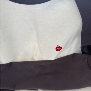 Alexander Wang White and Gray Long Sleeve Tee